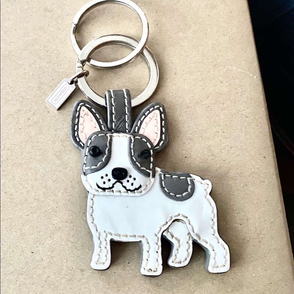 Coach French bull dog keychain